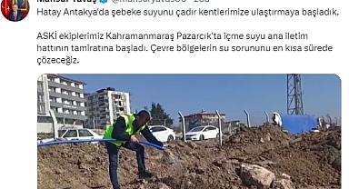 ASKİ EKİPLERİ DEPREM BÖLGESİNDE: HATAY ANTAKYA’DA İÇME SUYU HATTI ÇADIR BÖLGESİNE ULAŞT