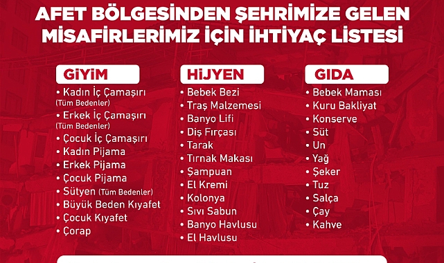 EFES SELÇUK BELEDİYESİ’NDEN KENTE GELEN DEPREMZEDELERE DESTEK