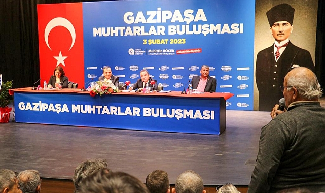 GAZİPAŞA  BAŞKAN MUHİTTİN BÖCEK’İ AĞIRLADI