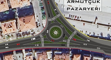 ARMUTÇUK PAZARYERİ KAVŞAĞI ÇALIŞMALARI BAŞLADI