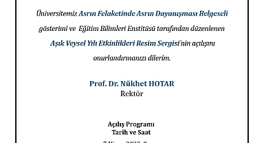 ASRIN FELAKETİNDE ASRIN DAYANIŞMASI’ BELGESELİ GÖSTERİMİ