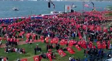 CUMHURBAŞKANI ERDOĞAN'IN İZMİR MİTİNG ALANI ANLIK GÖRÜNTÜLERİ