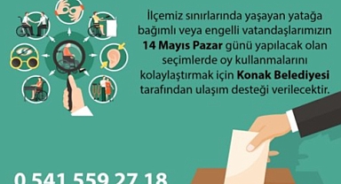 Konak Belediyesi, engelli vatandaşlar için 14 Mayıs’ta servis sağlayacak