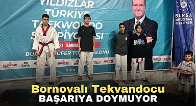 Bornovalı tekvandocu başarıya doymuyor