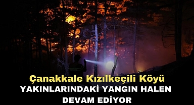 Çanakkale'de Kızılkeçili Köyü Yakınlarındaki Yangın Halen Devam Ediyor