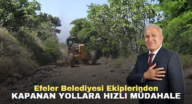 Efeler Belediyesi Ekiplerinden Kapanan Yollara Hızlı Müdahale