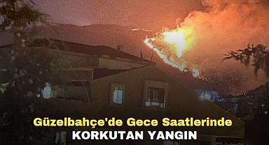 Güzelbahçe'de Gece Saatlerinde korkutan yangın