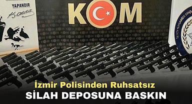 İzmir polisinden ruhsatsız silah deposuna baskın