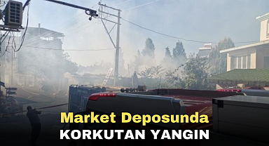 Market deposunda korkutan yangın