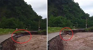 Ordu’daki heyelanda ana su borusu patladı! O anlar kamerada