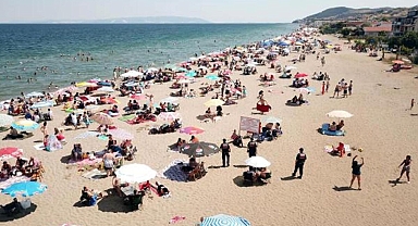 Tekirdağ'daki plajlar bayramın son gününde de doldu