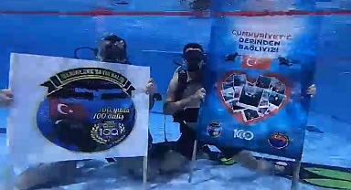 Elazığ'da cumhuriyetin 100. yılına özel dalış