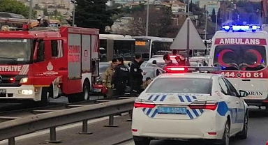 15 Temmuz Şehitler Köprüsü'nde zincirleme kaza! Trafik yoğunluğu yaşandı