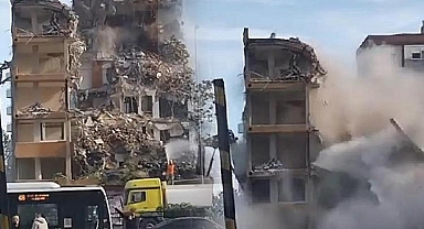 Beşiktaş'ta panik dolu anlar: Yıkım sırasında 11 katlı bina çöktü