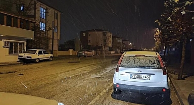 Keşan'da kar yağışı başladı