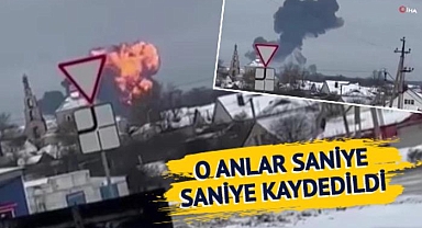 65 Ukraynalı esiri taşıyan Rus savaş uçağı düştü! Yere çakılma anı kamerada... Ukrayna'dan flaş iddia!