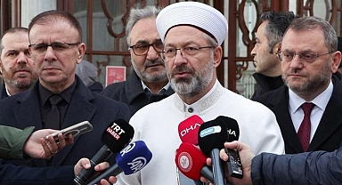 Diyanet İşleri Başkanı Erbaş'tan saldırıya uğrayan Fatih Camisi imamına ziyaret... 'İnşallah bu tür olayları bir daha yaşamayız'