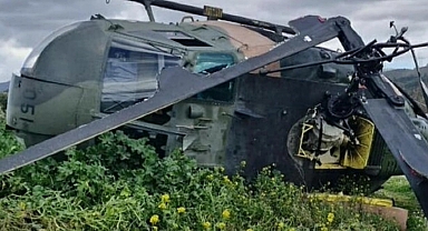 İzmir'de askeri helikopter zorunlu iniş yaptı.