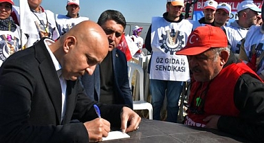 Milletvekili Polat grev yapan Lezita işçilerini ziyaret etti