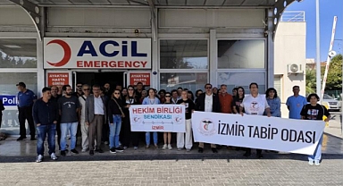 Gaziemir’de kadın doktora yapılan saldırıya karşı protesto