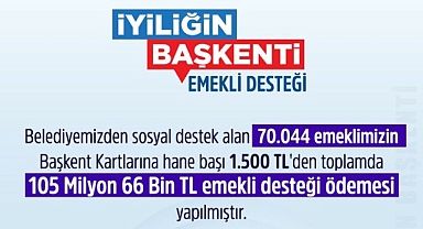 Mansur Yavaş'tan emeklilere destek: 70 binden fazla haneye 1500 TL'lik ödeme yapıldı