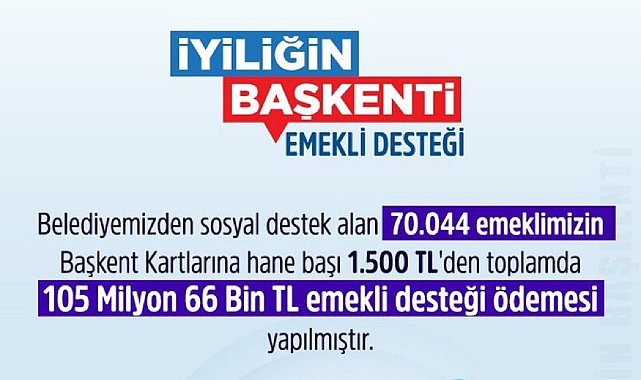 Mansur Yavaş'tan emeklilere destek: 70 binden fazla haneye 1500 TL'lik ödeme yapıldı