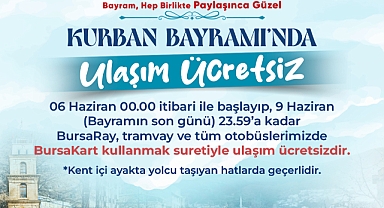 BURSA’DA KURBAN BAYRAMI BOYUNCA ULAŞIM ÜCRETSİZ
