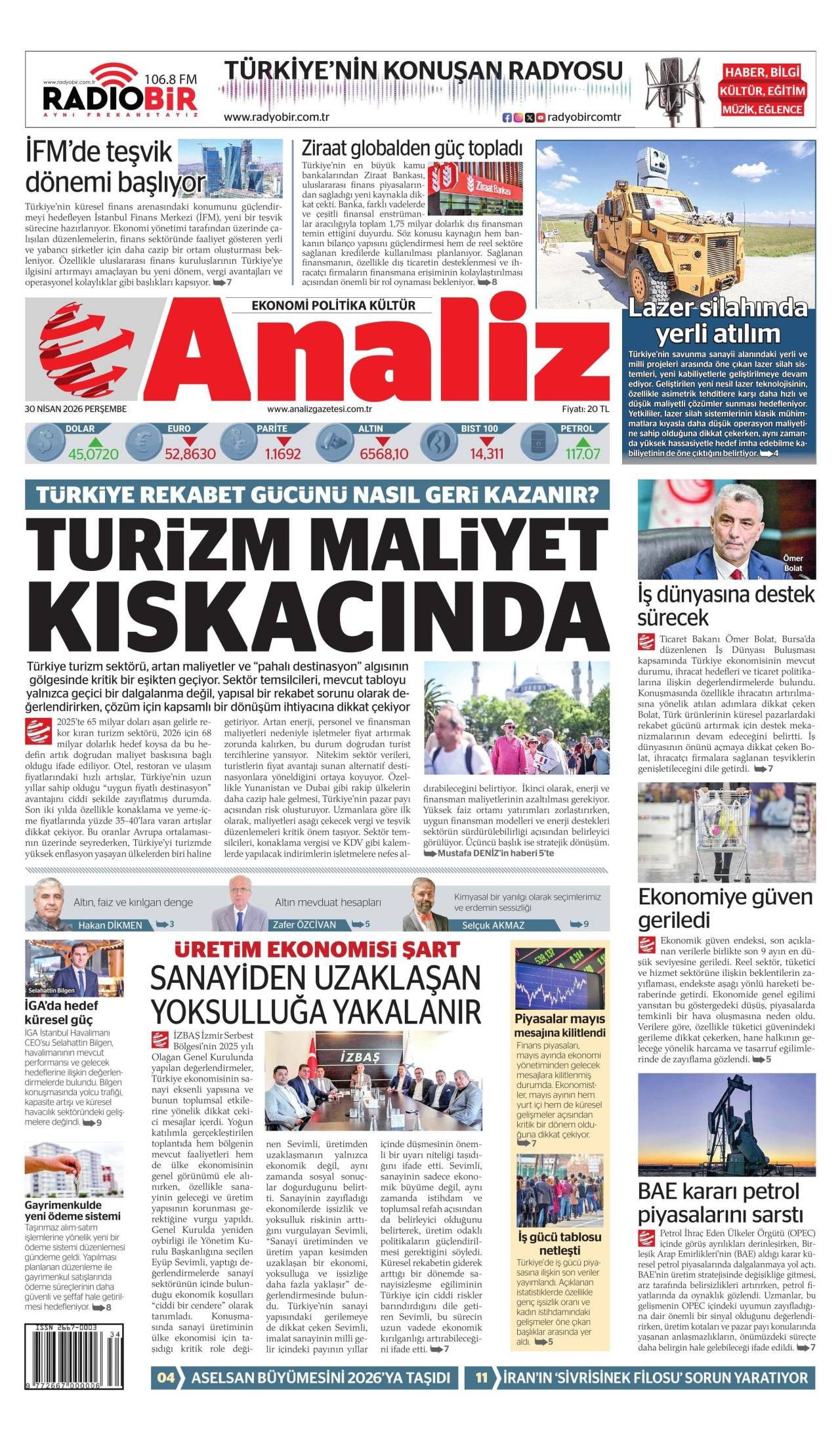 Analiz Gazetesi Gazete Manşeti