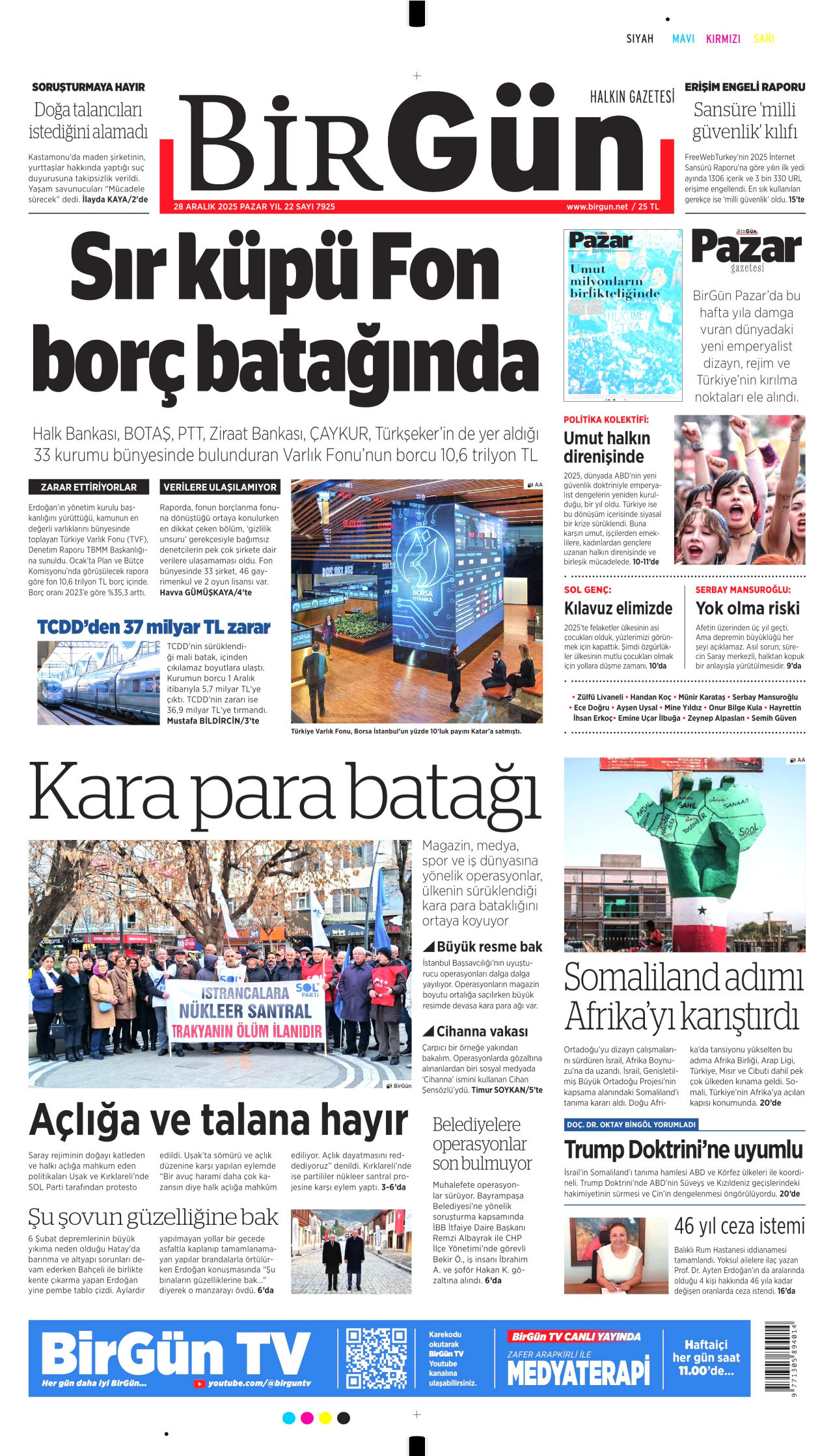 BİRGÜN Gazete Manşeti