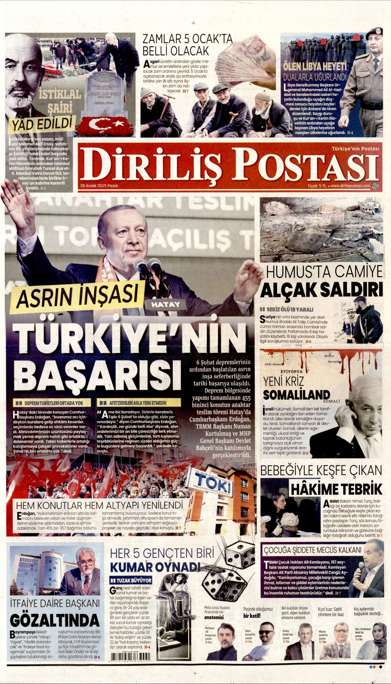 DİRİLİŞ POSTASI Gazete Manşeti