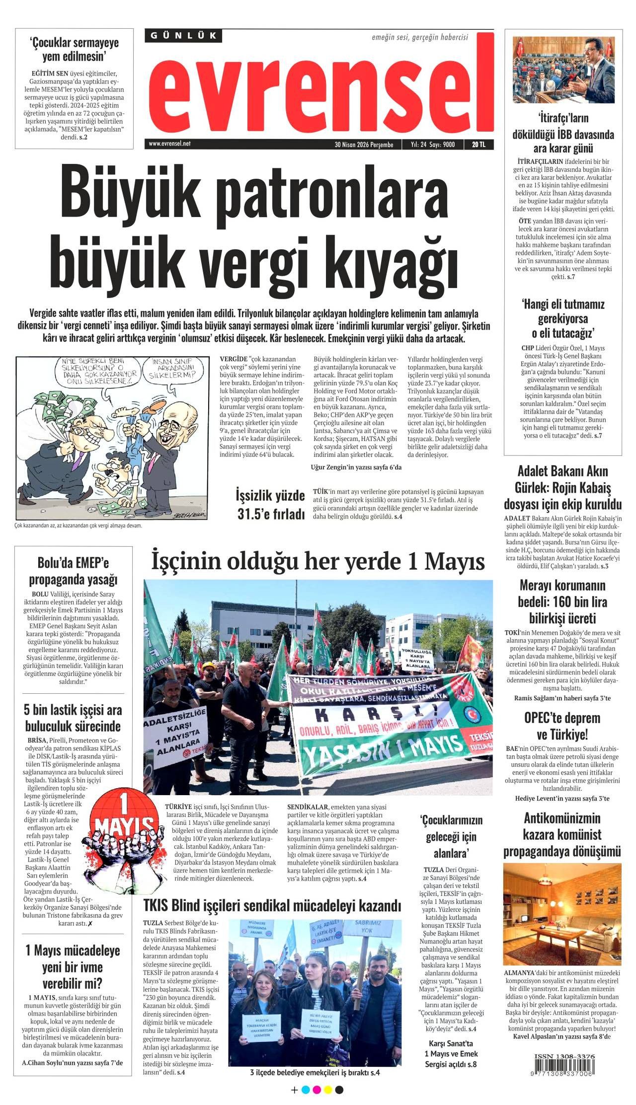 Evrensel Gazetesi Gazete Manşeti