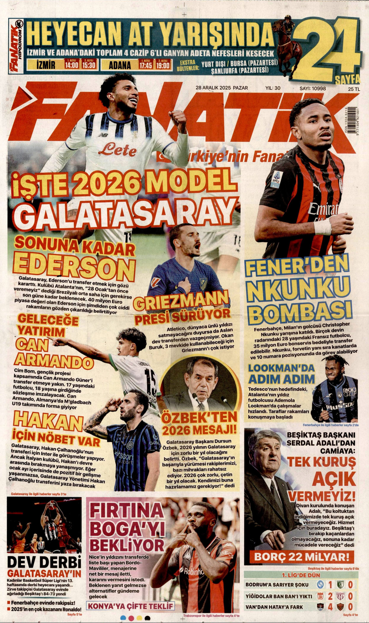 FANATİK Gazete Manşeti