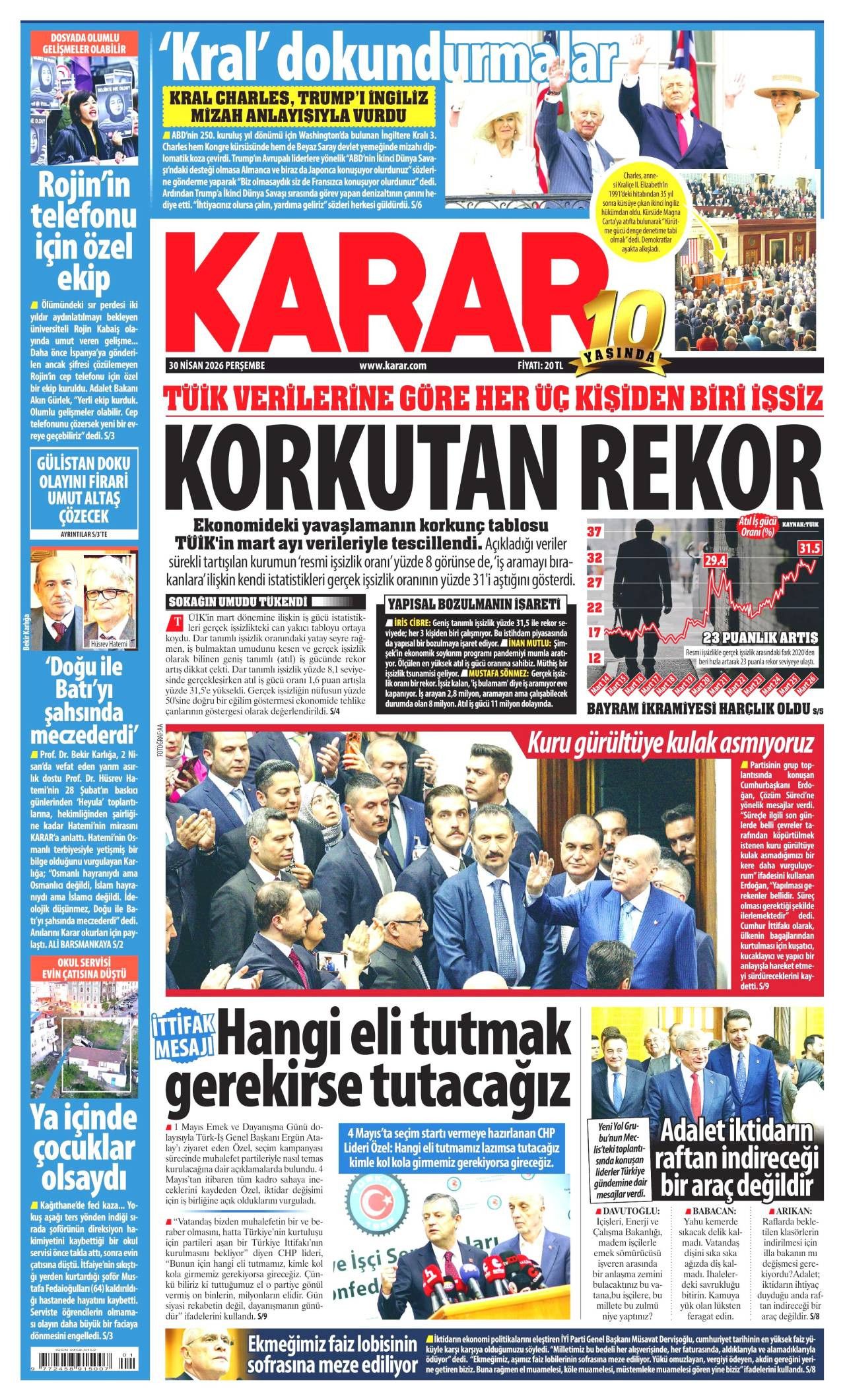 Karar Gazetesi Gazete Manşeti