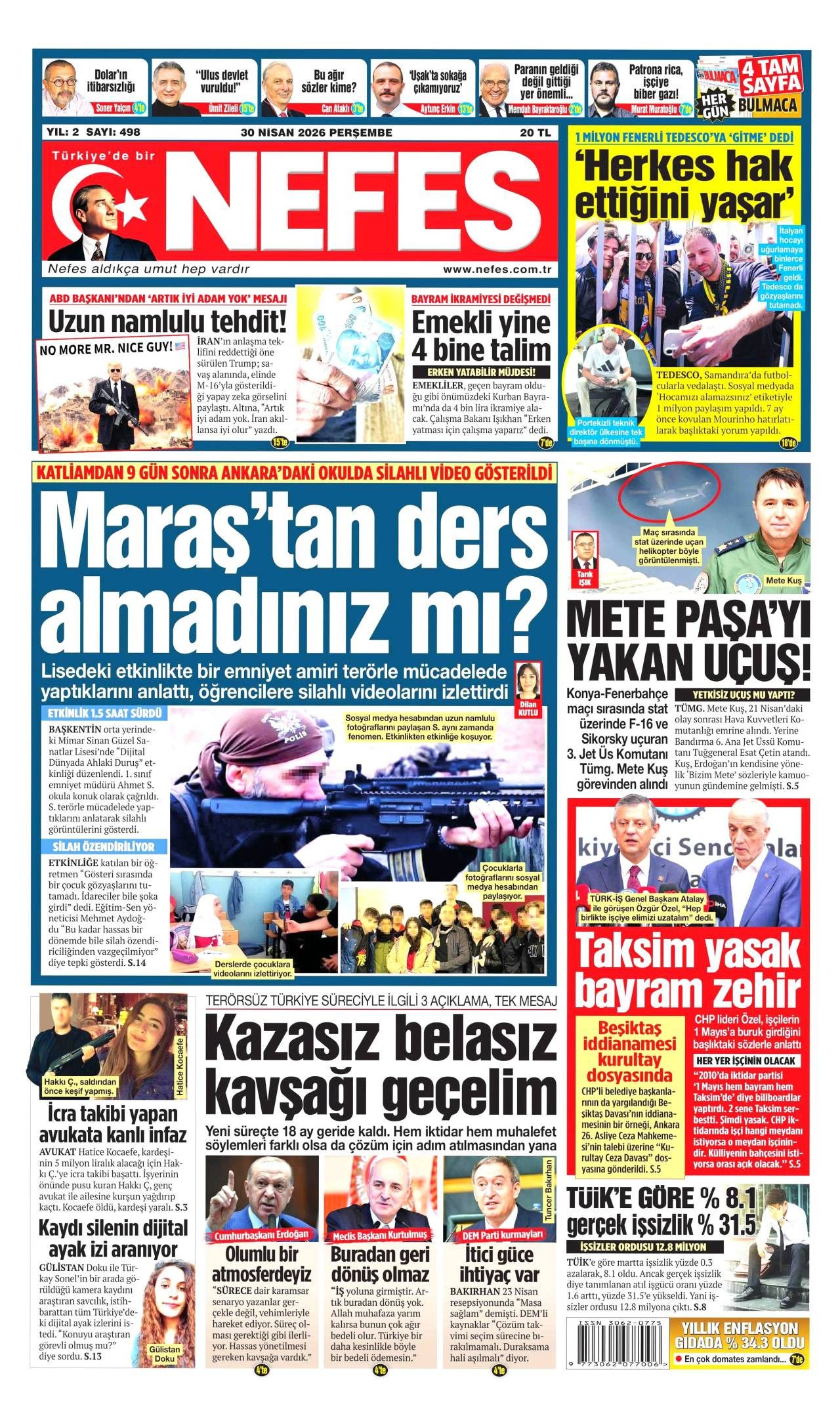 Nefes Gazetesi Gazete Manşeti