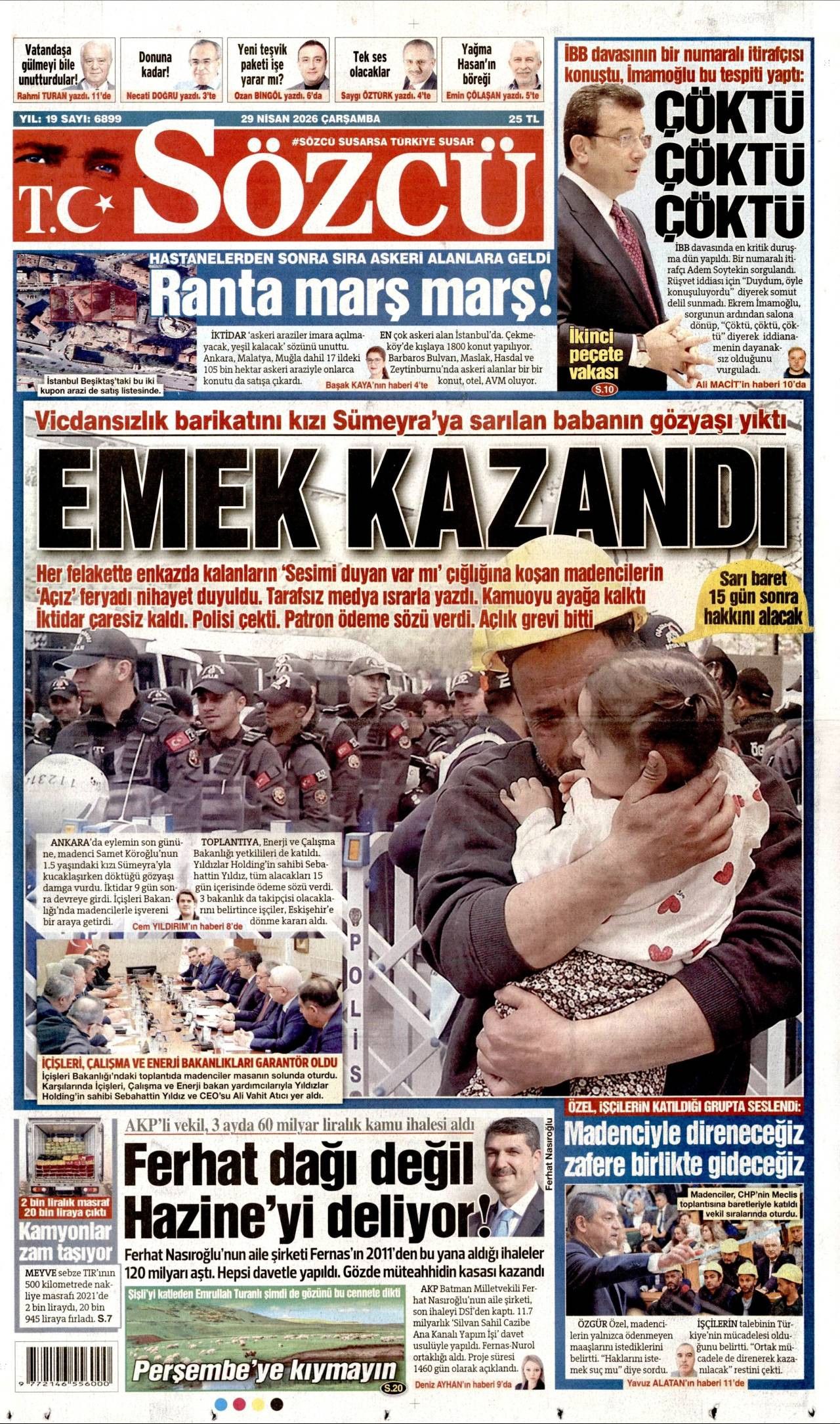 Sözcü Gazetesi Gazete Manşeti