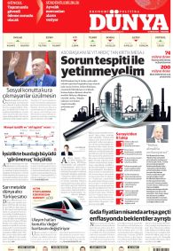 Dünya Gazetesi Gazete Manşeti