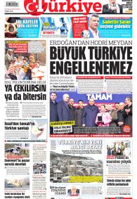 TÜRKİYE GAZETESİ Gazete Manşeti