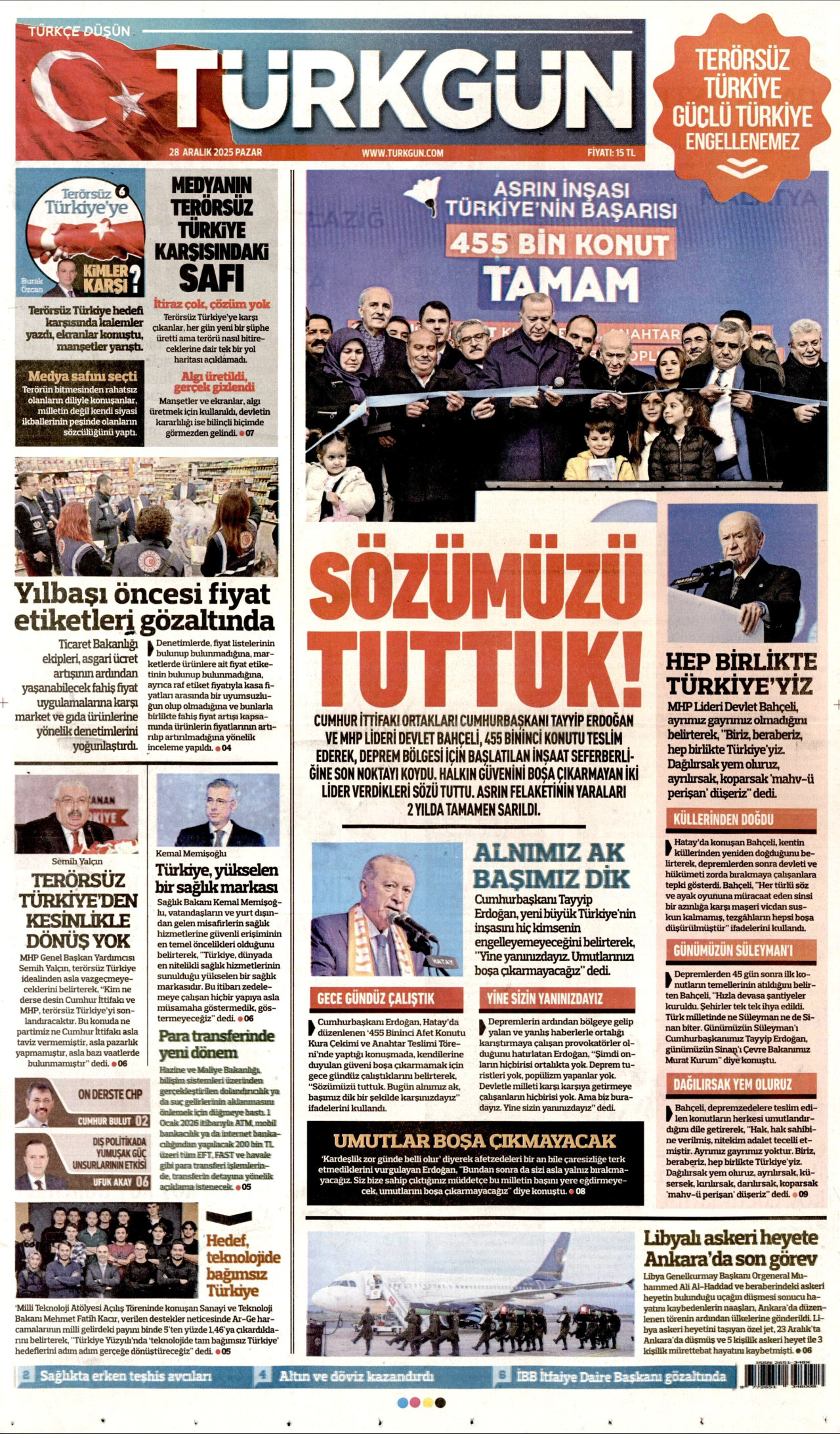 TÜRKGÜN Gazete Manşeti