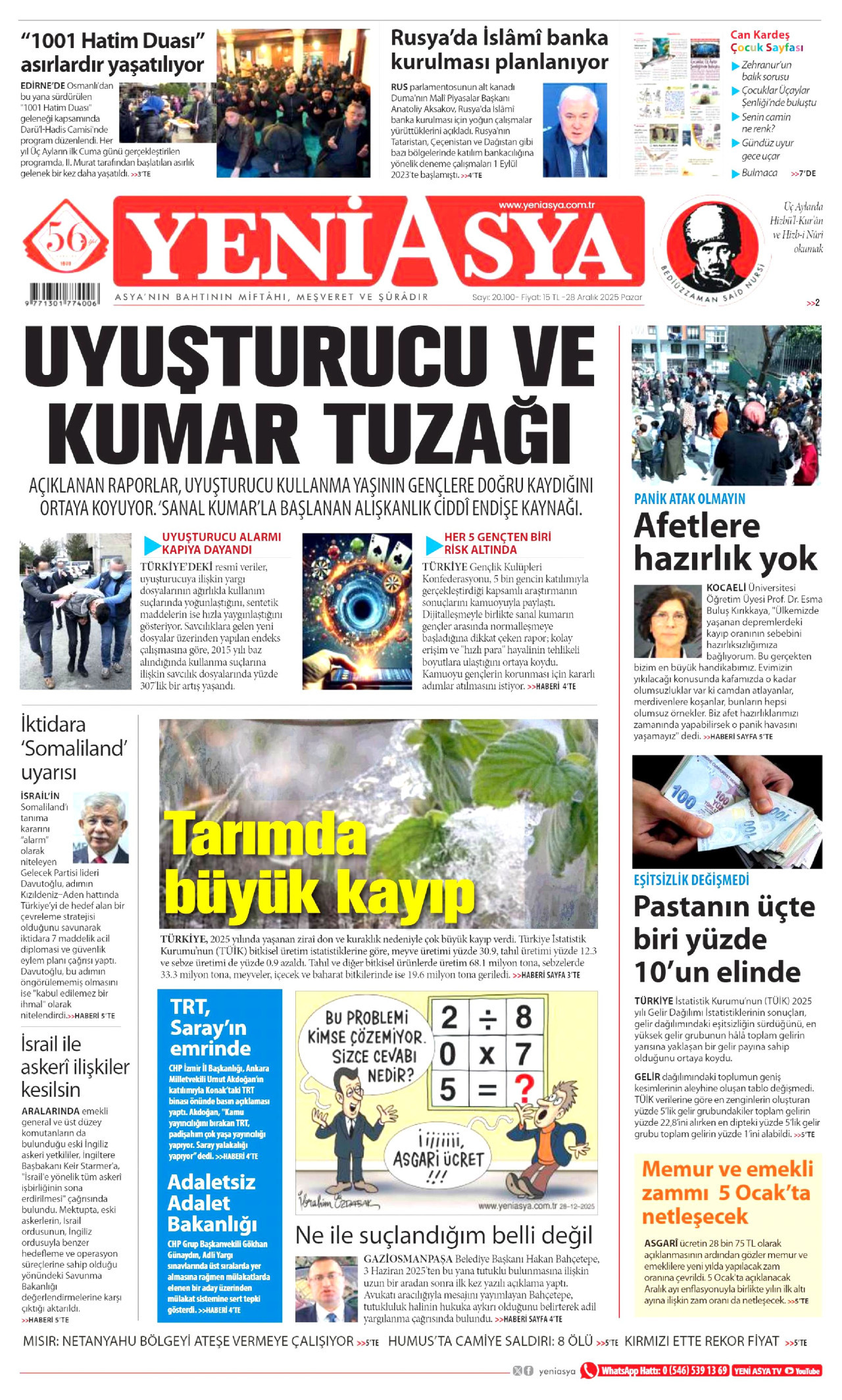 YENİ ASYA Gazete Manşeti