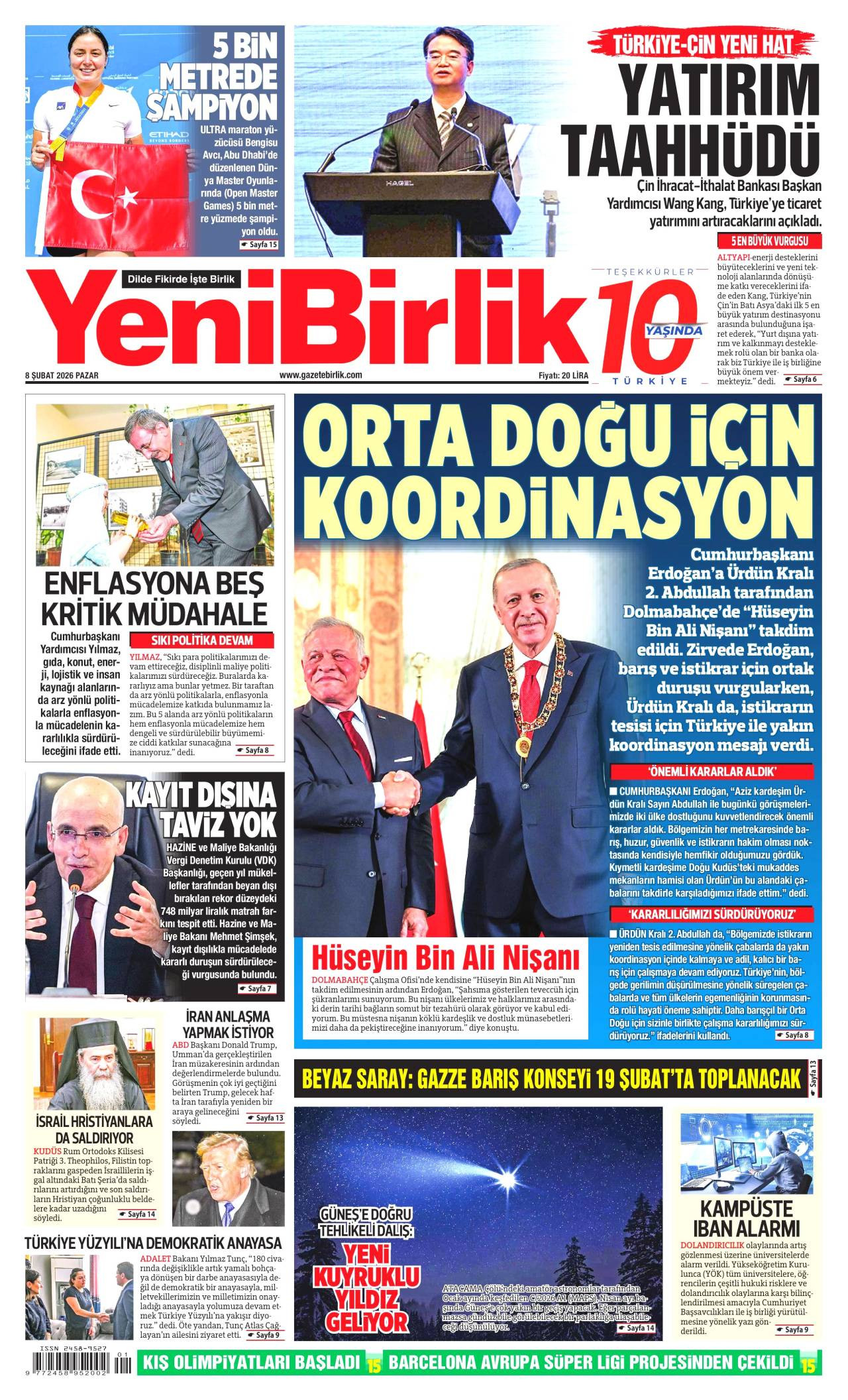 Yeni Birlik Gazete Manşeti