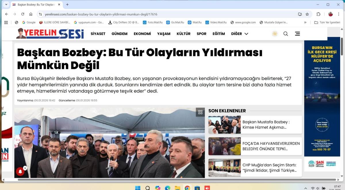 Nilüfer belediyesi 6 Ocak ilan görseli