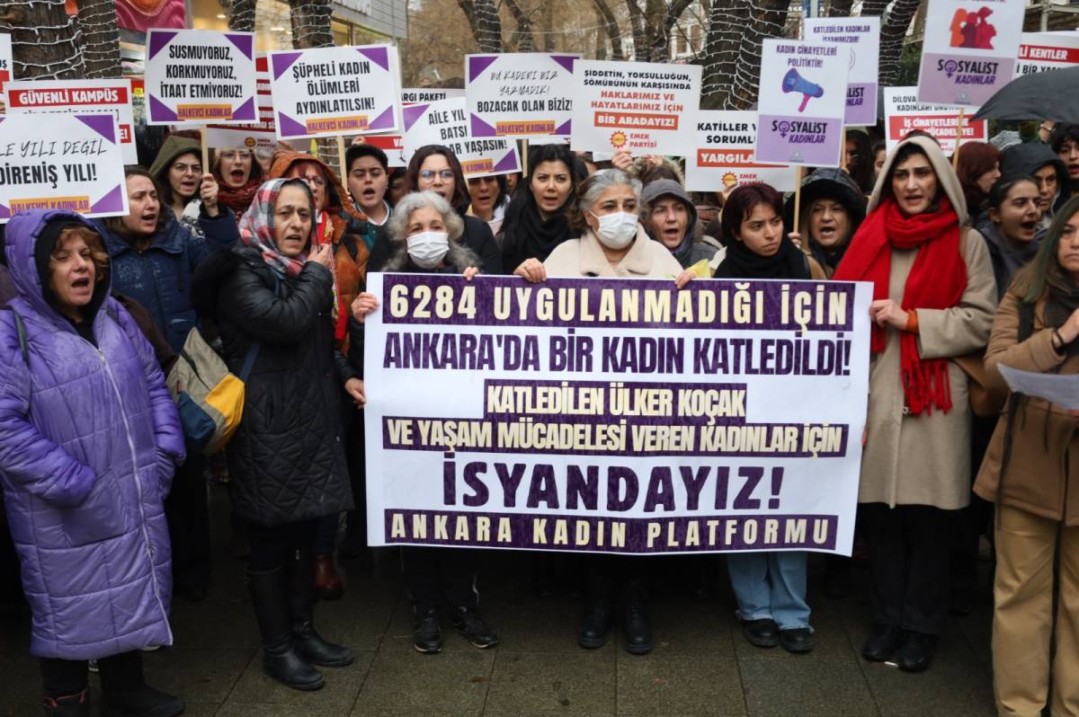 ANKARA’DA KADINLAR “ÜLKER KOÇAK” VE 6284 İÇİN SOKAĞA ÇIKTI