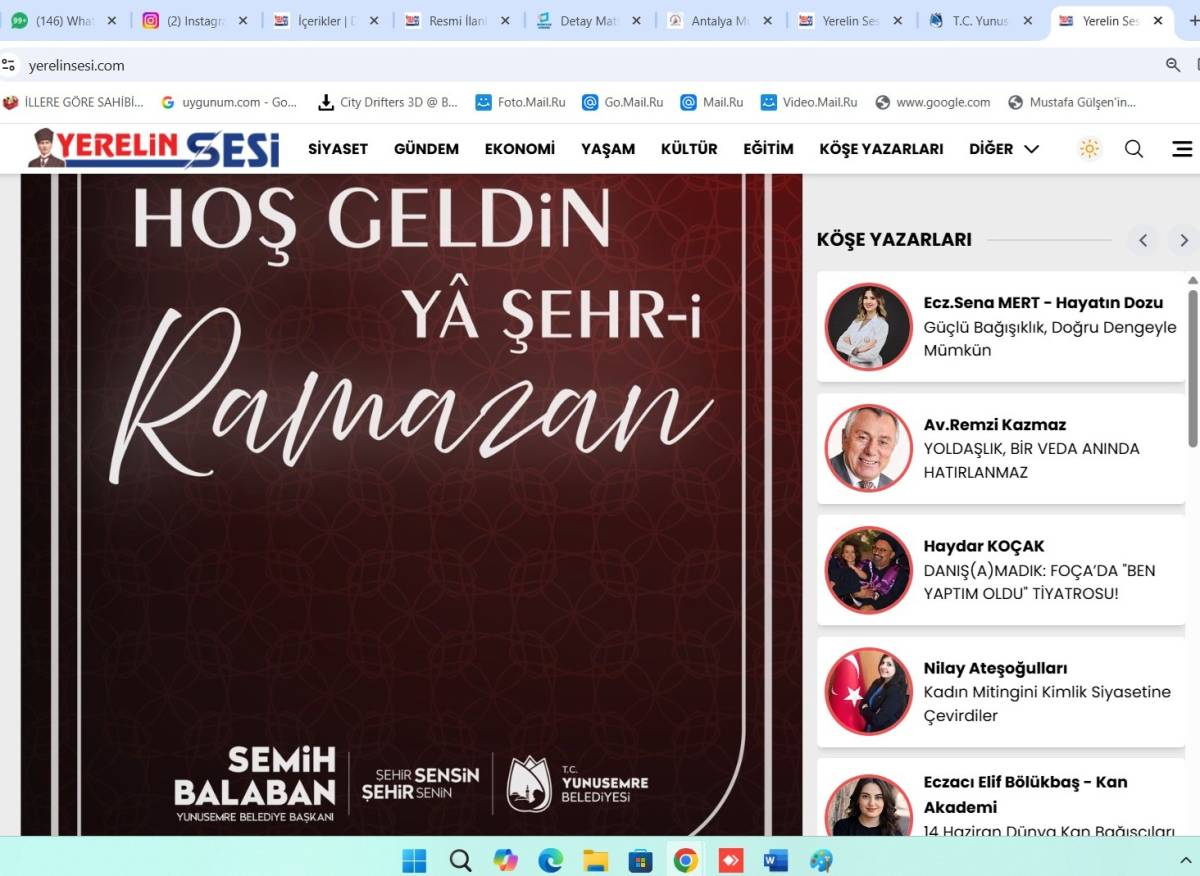 Ramazan Bayramı ilanı